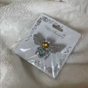Bee Brooch with Crystals by Chloe accessory silver tone nwt